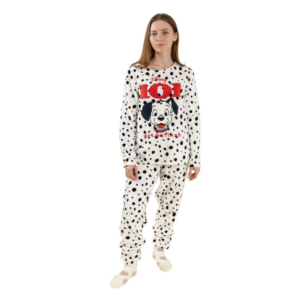 101 Dalmatians Womens/Ladies Pongo Long Pyjama Set / White/Black